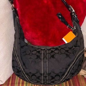 *B🛍B* Classic Black on Black Medium Hobo with Braided Adjustable Strap.